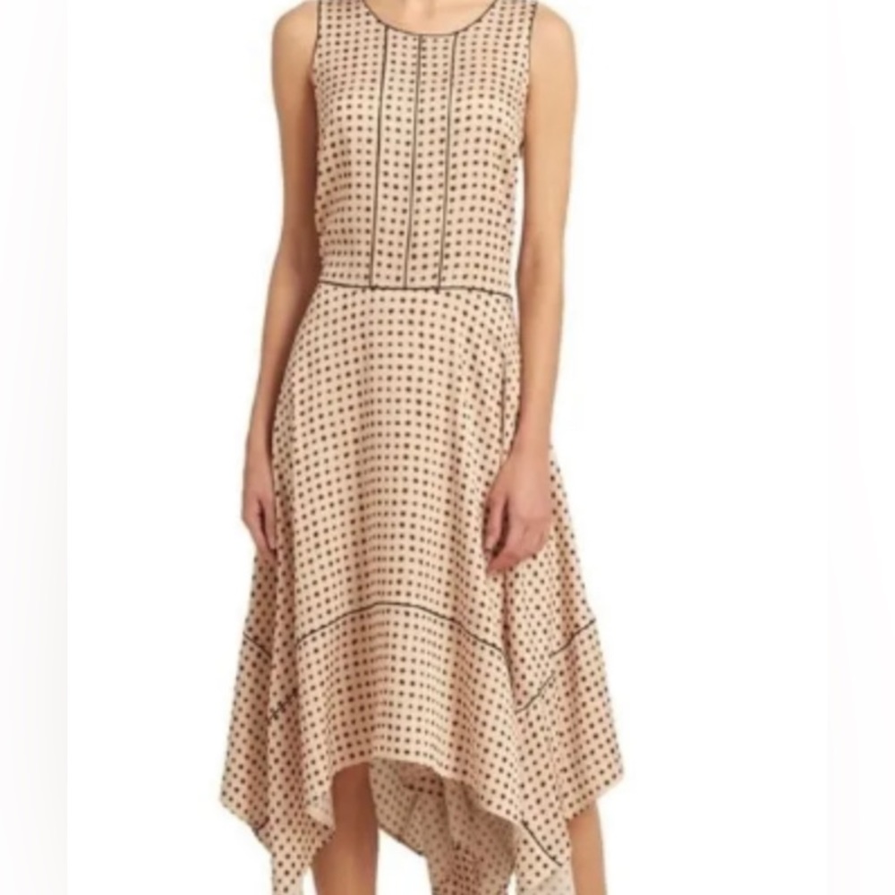 Donna Karan New York | Water Garden Polka Dot Tent Midi Dress Cream Black Blush